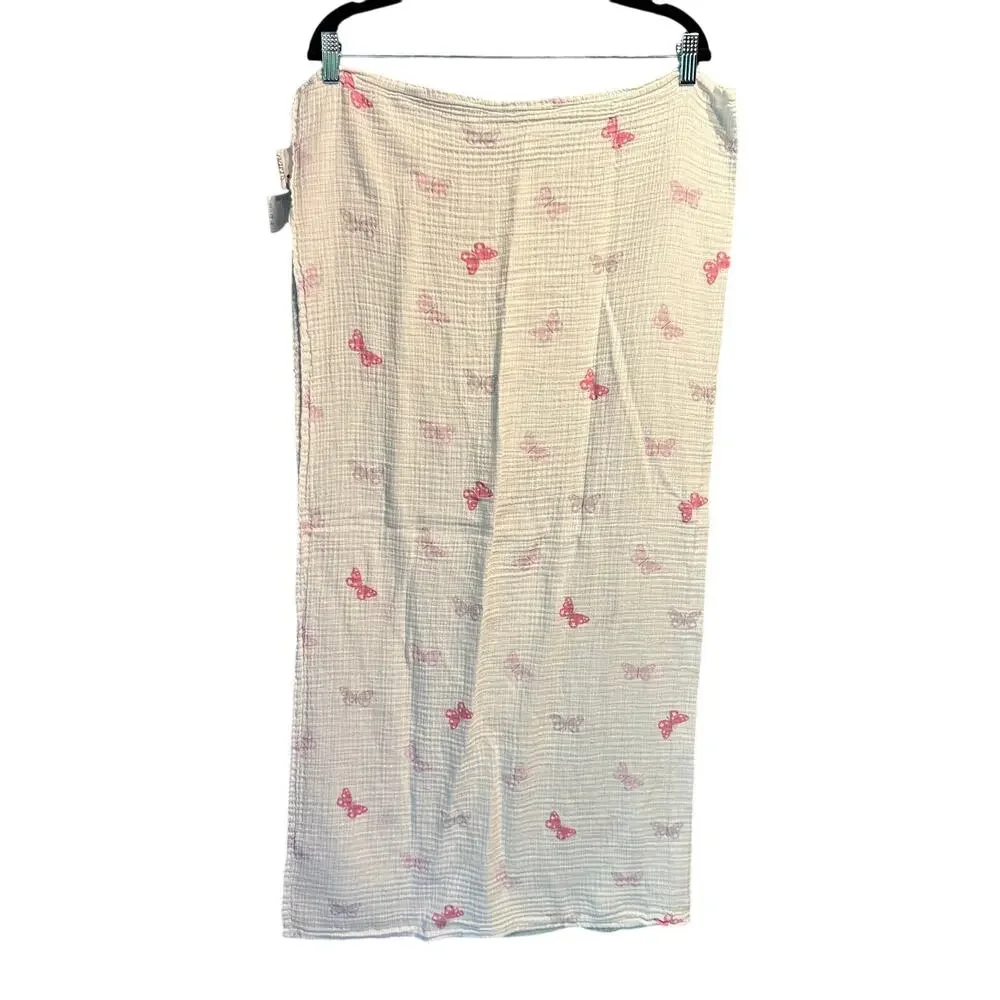 aden Gauze Blanket Swaddle Baby Girl Butterflies Pink Purple 42x43